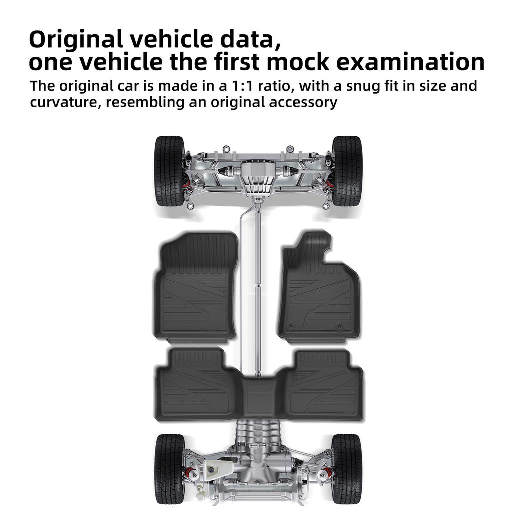 LUCKEASY Right Drive for Toyota Camry XV70 Hybrid Version 2018-2024 TPE Car Floor Mats Trunk Pad All-Weather Accessories Black