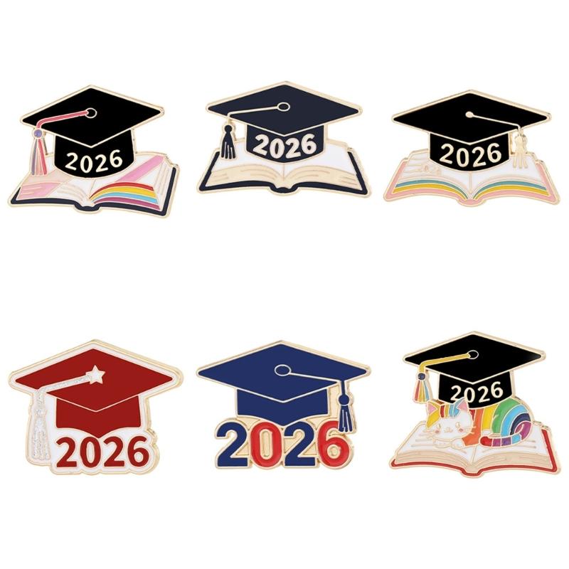Elegant Book And Cap Design Alloy Brooch Corsage Pin For 2026 Graduates Commemorating Special Parties
