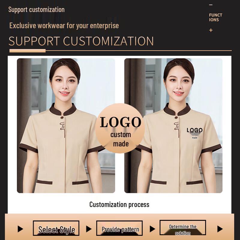 Summer Short-Sleeve Breathable Cleaning Uniform Top