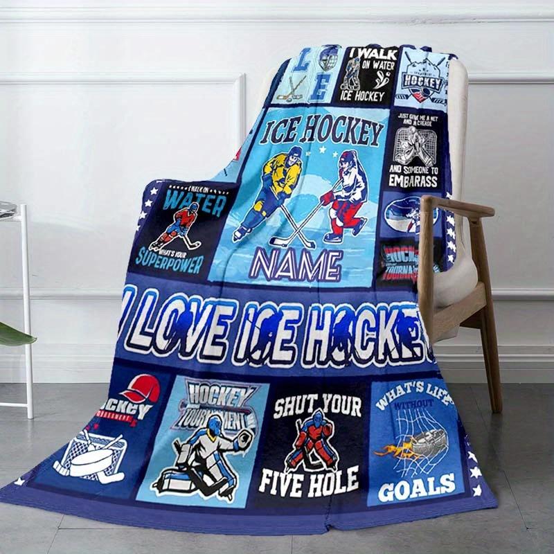 Hockey Customize Your Name Blanket Warm Comfortable And Soft Blankets Are Suitable For Home Chairs Office Sofas Sofas Office Camping And Gifts For