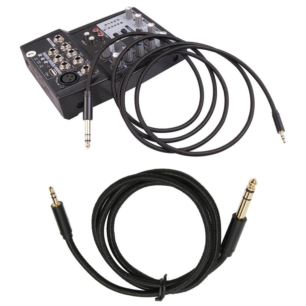 3.5mm to 6.35mm Stereo Cable 3.5mm to 1Celsius4 Inch Adapter 1Celsius8 Inch to 1Celsius4 Inch Male Cable with Gold Connectors for Amplifier Guitar