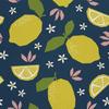 Outdoor Dekostoffe Oxford - Motiv Zitronen Und Kleine Blumen