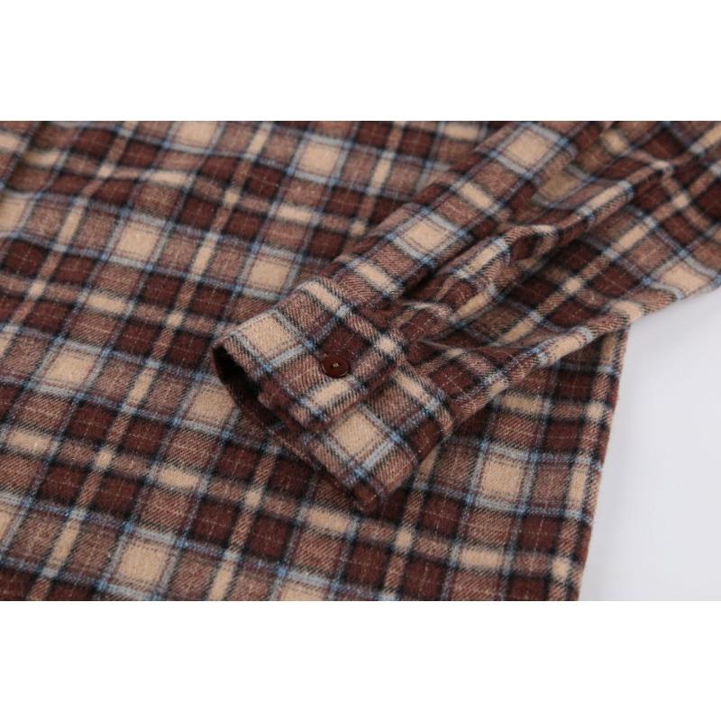 Summer Retro Plaid Shirt Women's Long Design Sense Bottoming Plaid Shirt Loose AK1071