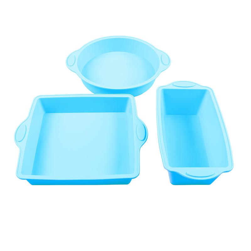 Heat-Resistant Silicone Baking Molds: Round & Rectangular for DIY Cake, Bread, and Toast