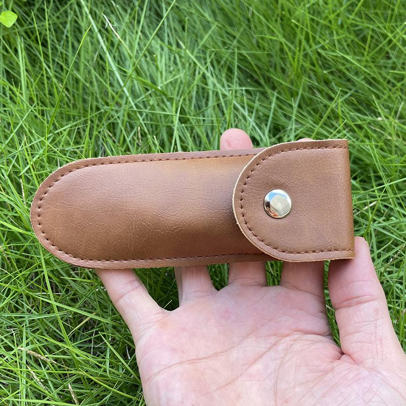 PU Leather Universal Folding Knife Sheath Family Portable Camping Knife Pocket Knife Sheath Storage Tool Bag