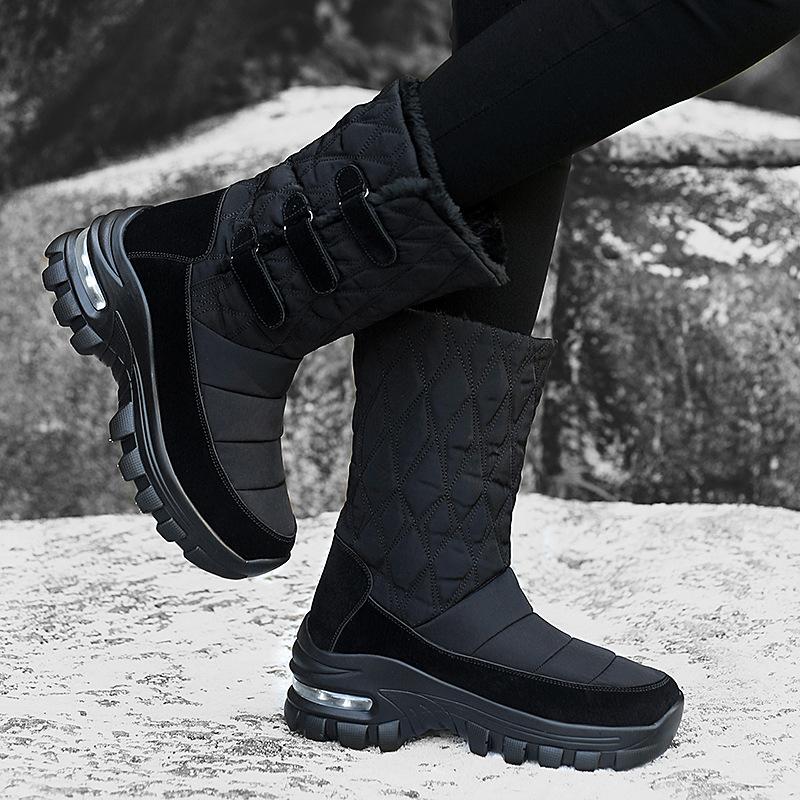 FGHJ Women's Winter Solid Color Thick Bottom Fashion Leisure Snow Boots Multifunctional Warm Plush Cotton Shoes