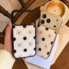 Korean Cute Polka Dot Bear for iPhone17Promax Mobile Phone Case Apple 16 Epoxy Water Condensation 15 Cartoon