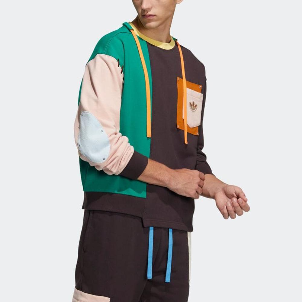 adidas Originals Melting Sadness Puppet Series Colorblock Asymmetrical Hem Loose Sweatshirt Unisex Tops HC0349