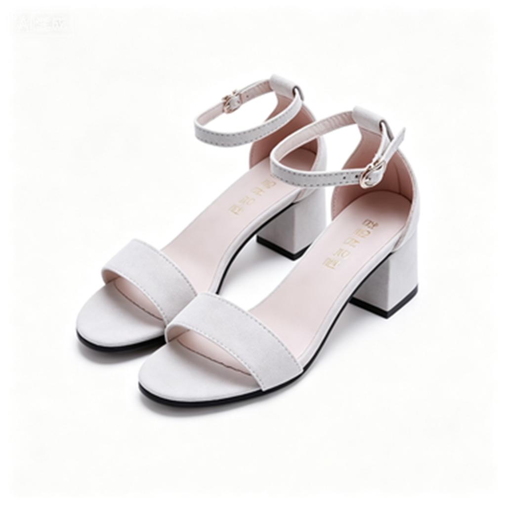 Summer Simple Block Heel Sandals Open Toe Ankle Strap Casual Fashion Women Shoes Comfortable Durable Design
