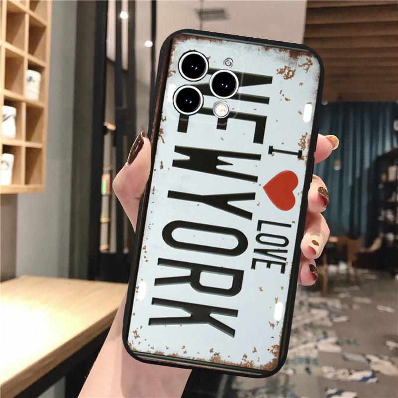 Phone Case For Iphone 14 Pro Max 13 12 11 Pro Max Xs Xr X 12mini 14 Plus Se Retro License Plate Mobile Phone Case Funda