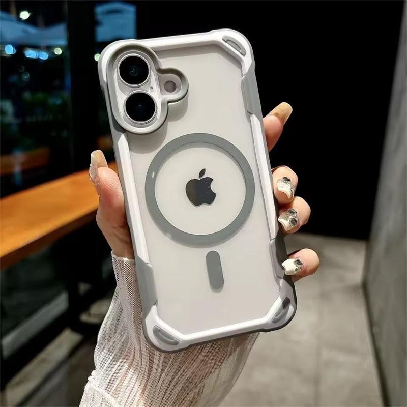 For Magsafe Magnetic Shockproof Armor Case For iPhone 16 15 14 13 12 11 Pro Max Plus Transparent Hard Hybrid Bumper Back Cover