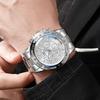 Men'S Business Fake Three-Eye Steel Belt Watch Fashion Quartz Watch