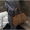 Vintage Suede Women's Handbag High Quality Zipper Crossbody Bag With Removable Strap Fashion Commuter Briefcase Bag With Pendant
