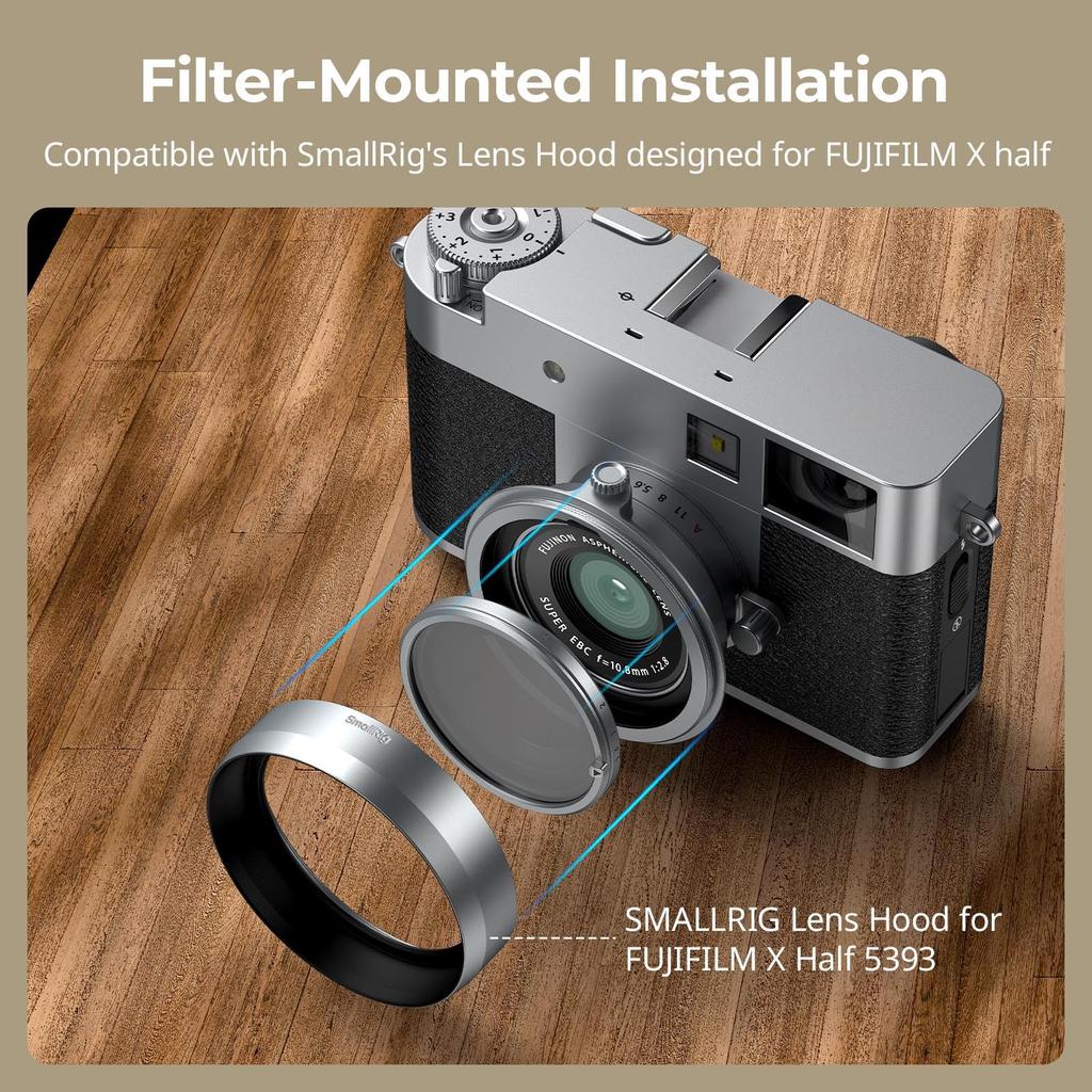 SmallRig Magnetic VND Filter for Fujifilm Precision Stepless Optical Waterproof and No 5391 ND2-ND32 X-Half, Adjustment, 1-5 Stops, Glass,