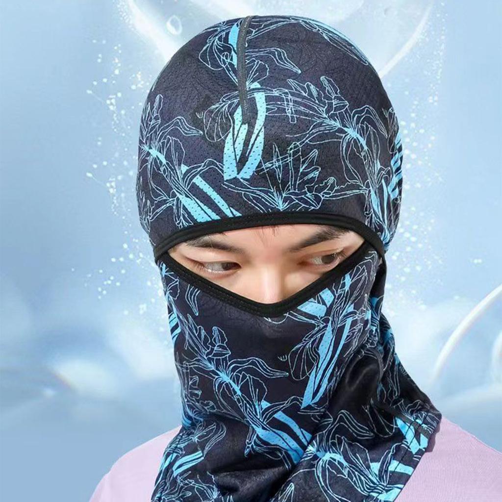 Lightweight Foldable Motorcycle Face Mask Ice SilkFull Face Protection Breathable Cover for Outdoor Activities Commuting