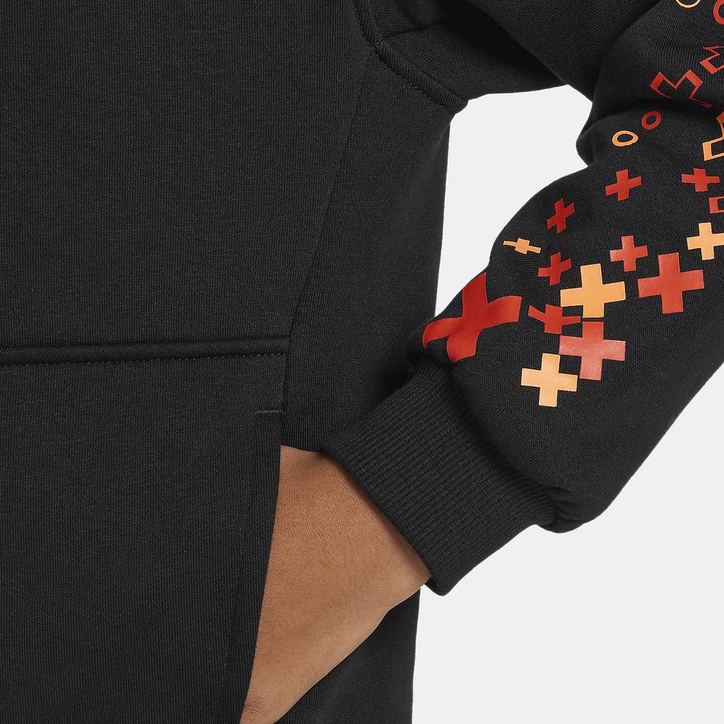 Nike Hoodie Cr7 Letter Number Logo Casual Long Sleeve Kids Hoodies Black FJ6173-010