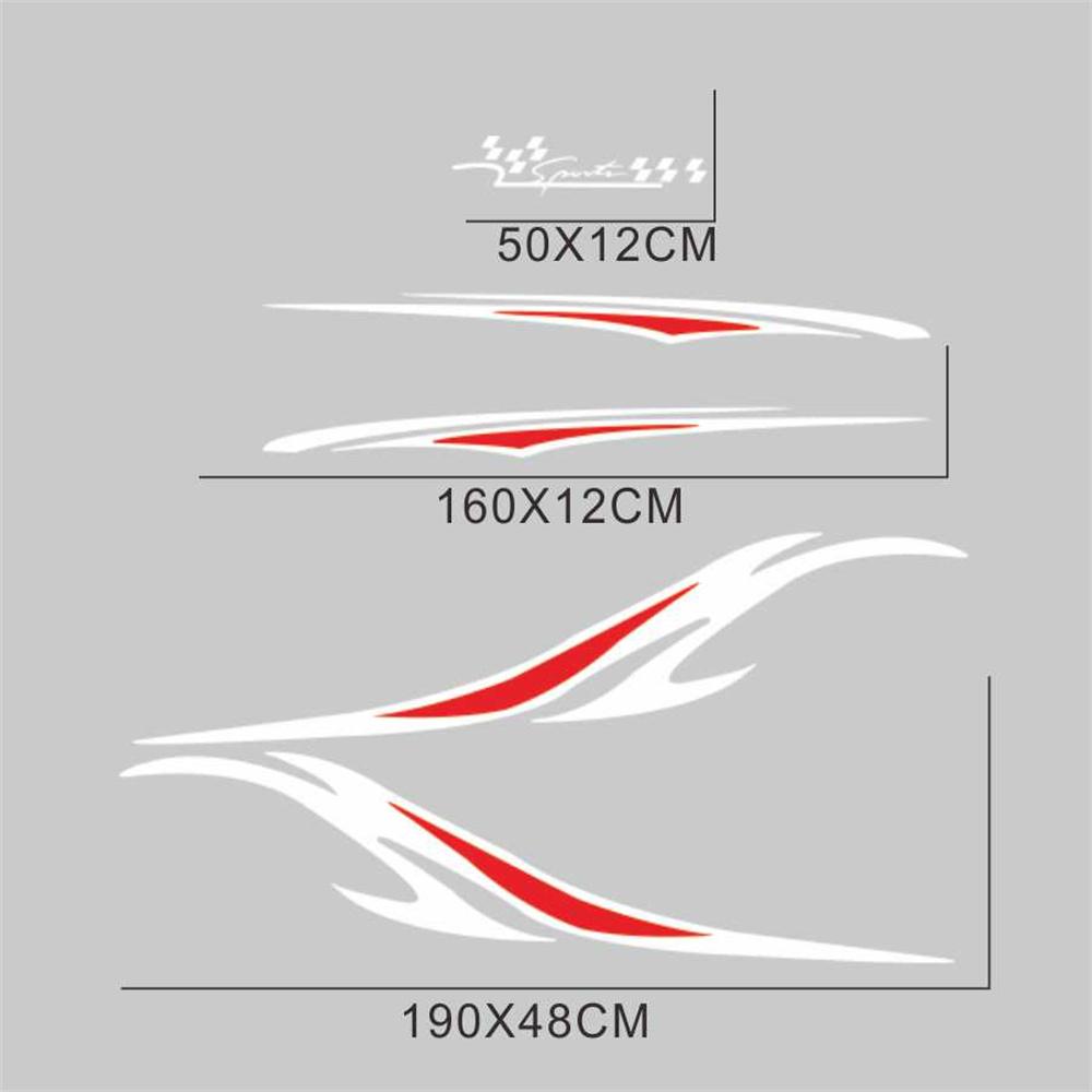 Pair Of Truck Pickup SUV Body Side White & Red Vinyl Graphics Decal Stickers New