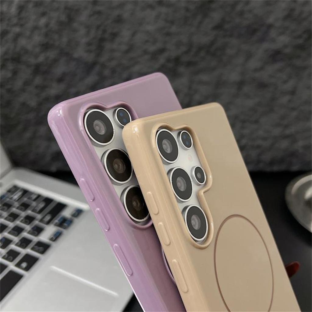 For Samsung Galaxy S25 Ultra Case Compatible with MagSafe Glossy TPU Shockproof Phone Cover