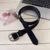 Vintage Retro Pu Leather Wide Belt For Women With Zinc Alloy Buckle For Denim Waist Accessory