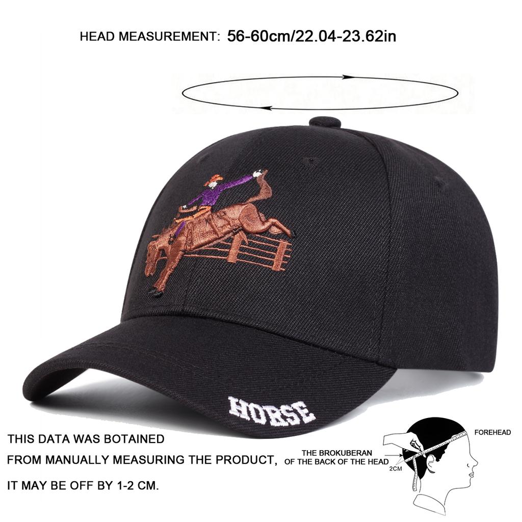 Unisex Horse Riding Embroidery Baseball Caps Spring Autumn Outdoor Adjustable Casual Hats Sunscreen Hat