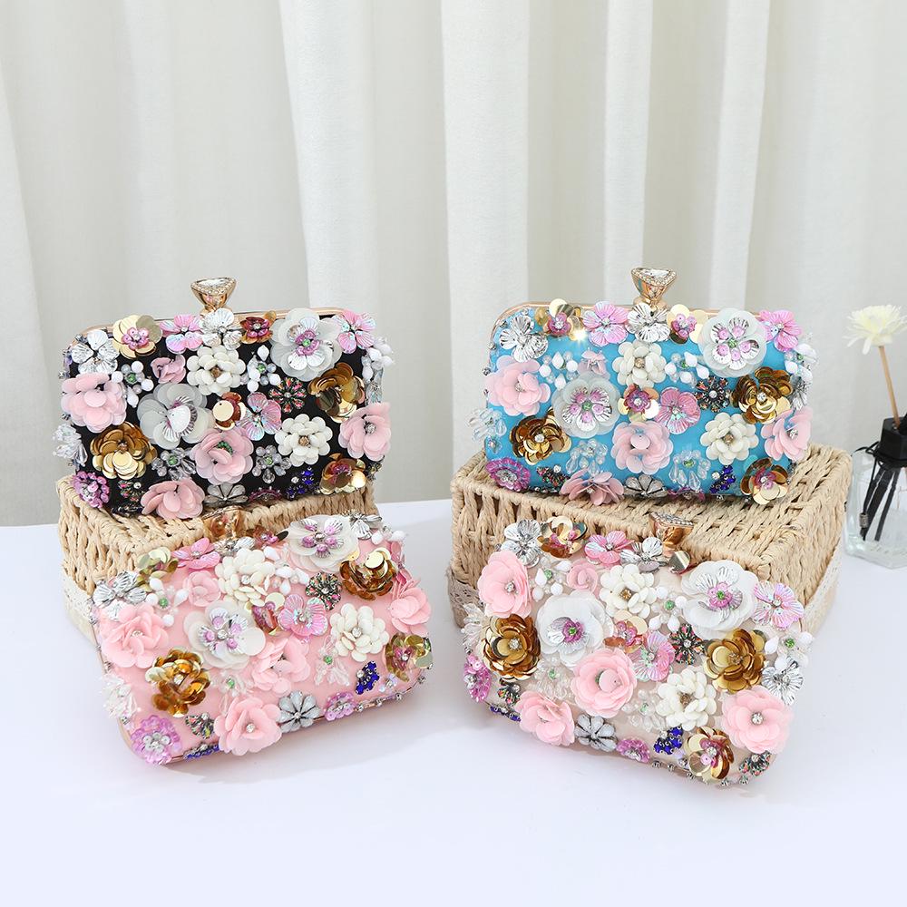 Women's Floral Evening Clutch: Elegant High-End Wedding and Banquet Handbag