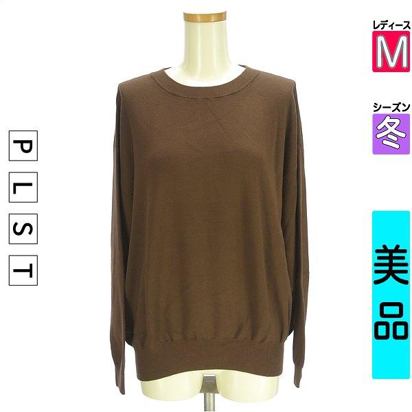 PLST Knit Women s Winter Long Sleeve Brown M Oversized Crew Neck Knit [Used] [Used Clothing] [Sale]