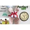 Wood & Glass Wall Clock, 12 inch, Silent Movement, Easy Time Reading, with Installation Tools