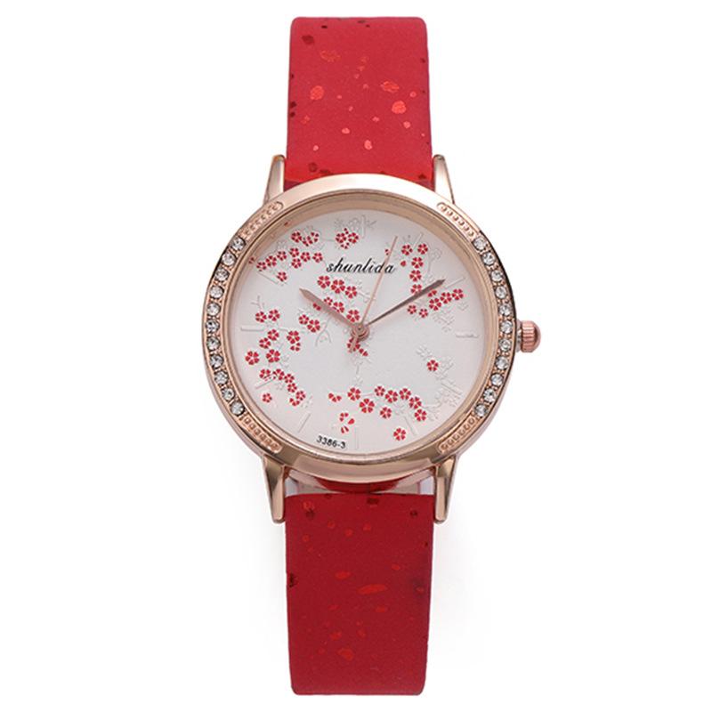College Style Women S Watch Fashion Niche Light Luxury Quartz Watch Women S Belt Student Watch красный