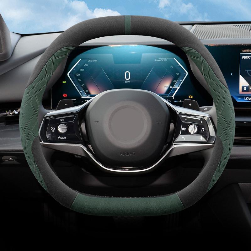 Suede Car Steering Wheel Cover for BMW 1 3 5 7 Series X1 X5 IX I7 Mini Anti Slip Breathable Special Interior Auto Accessories