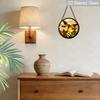 2D Flat Stained Glass Dragonfly Window Decoration, 7.87inches Colored Glass Plate with Chain Window Door Wall Decor, Charming Spring Summer Sun