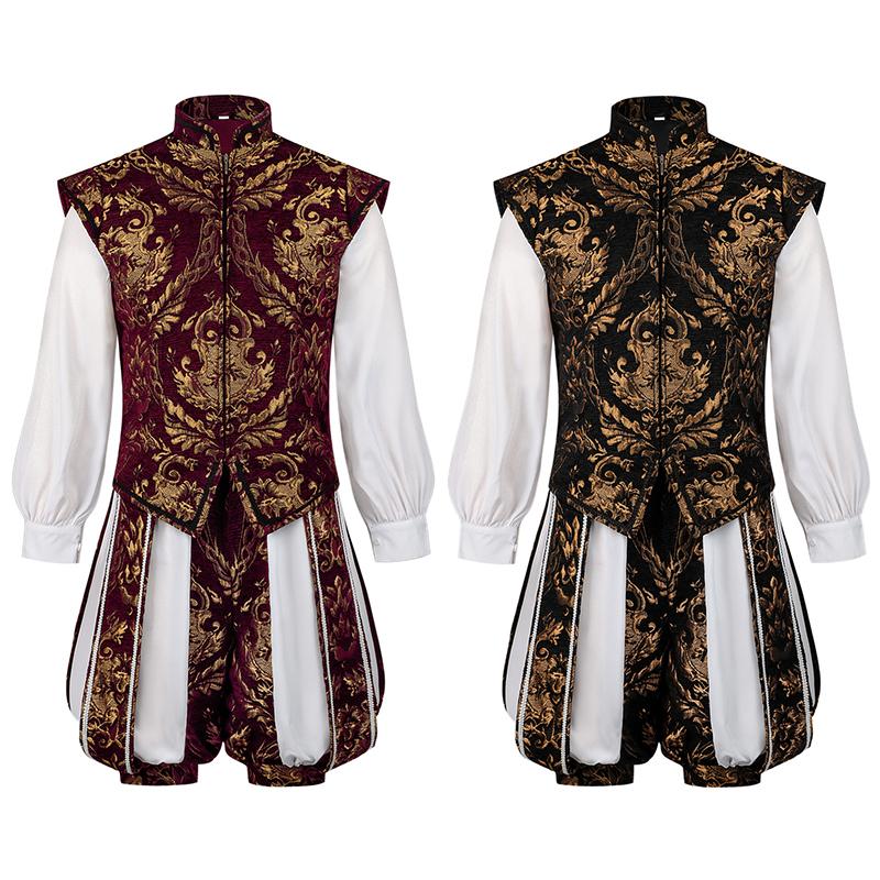 Costume Cosplay Tudor Elizabeth Haine Vestă cu Pantaloni Set Complet Tudo
