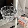 Mestolo per Acqua Domestico, Indistruttibile, Cucchiaio per Acqua Trasparente in Plastica Ispessita a Manico Lungo con Effetto Onde