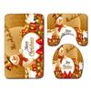 Christmas Shower Curtain Floor Mat Combination Four-Piece Set Bathroom Toilet Carpet Shower Room Mat Foot Mat