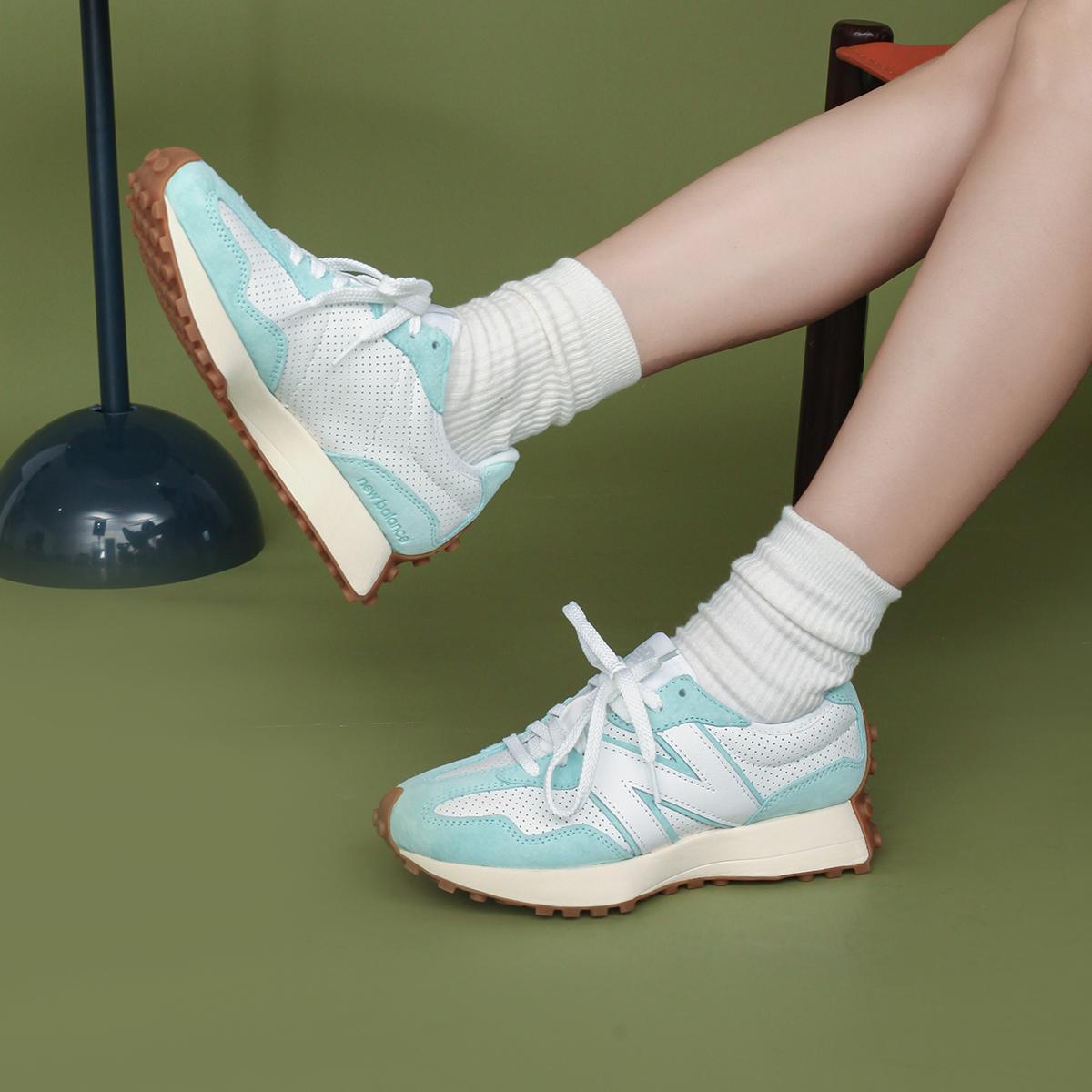 New Balance 327 Основной набор - Бело-мятные мужские кроссовки Зеленые MS327PP 37 — фото 10