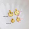 Gold-Plated Double-Sided Zodiac Tiger Pendant for DIY Necklaces and Earrings