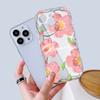 For iPhone 16 15 14 13 12 Samsung S24 S23 S22 A06 A13 A14 A15 A16 A55 Redmi Note 13 12 Pink Flowers Pattern Soft Silicone Wave Edge Phone Case