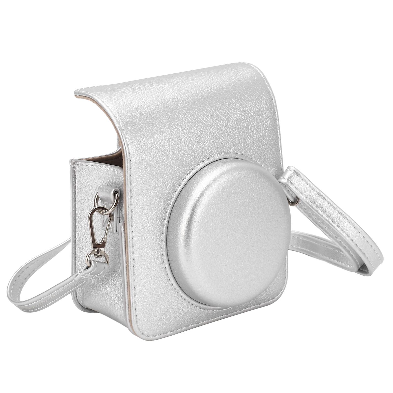 

Instant Camera Protective Case PU Retro Rainproof Scratch Proof with Adjustable Removable Strap Instant Camera Bag for серебряный