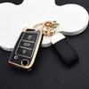 Soft TPU Key Case For VW SEAT Skoda 3/4 Button Key Case Protective Cover for Golf 7 MK7 Tiguan MK2 Leon FR 2 Octavia Key Chain