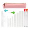 Long Straight Beading Needle and Big Eye Beading Needle Set with Needle Bottle, Thimble, Threader for Jewelry Making