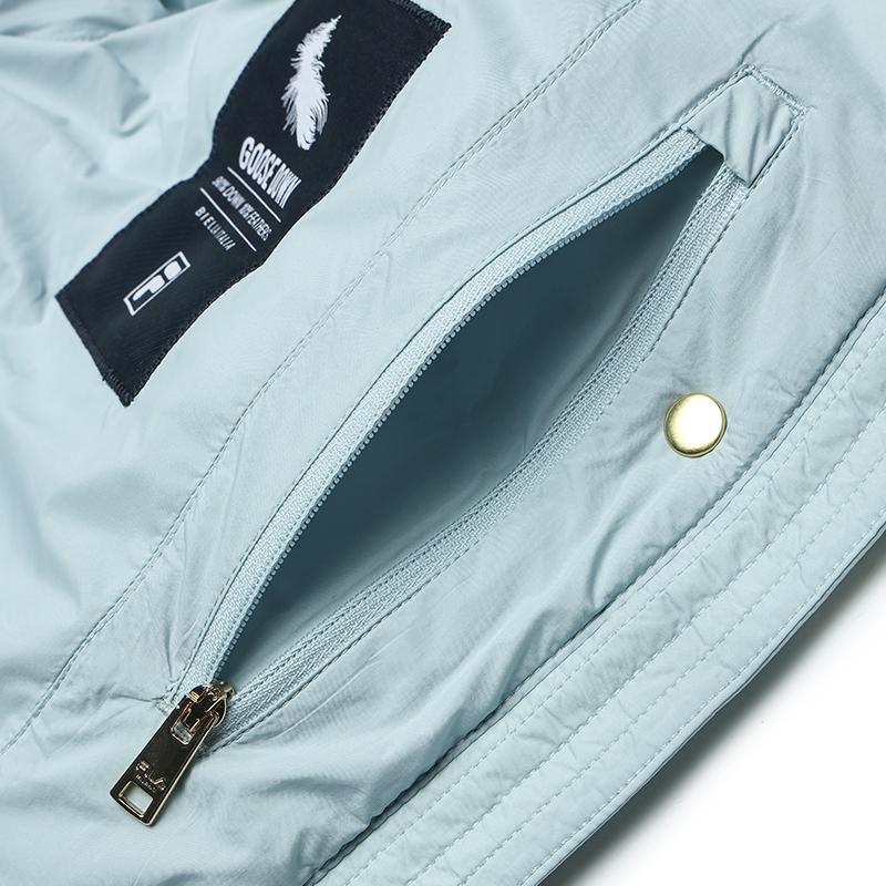 Fila Warm And Comfortable Casual Hooded Puffer Jacket Women Outerwear Autumn-Water-Blue F11W445901FBU