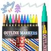 Multicolour Dual-Line Highlighter Water Soluble Acrylic Paint Pens  Glass Ceramic
