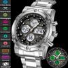 Skmei Military Sports Watches for Mens Analog Digital Display LED Waterproof Chronograph Three Time Zones Quartz Calendar Watch