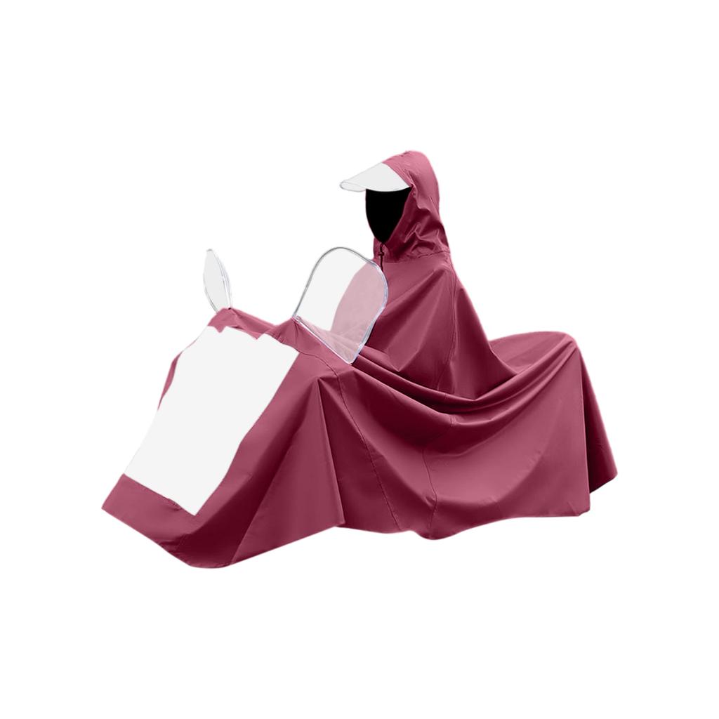Extended Thickened One Piece Motorcycle Rain Poncho for Electric Scooter Dual Rider Outdoor Riding Waterproof Cover