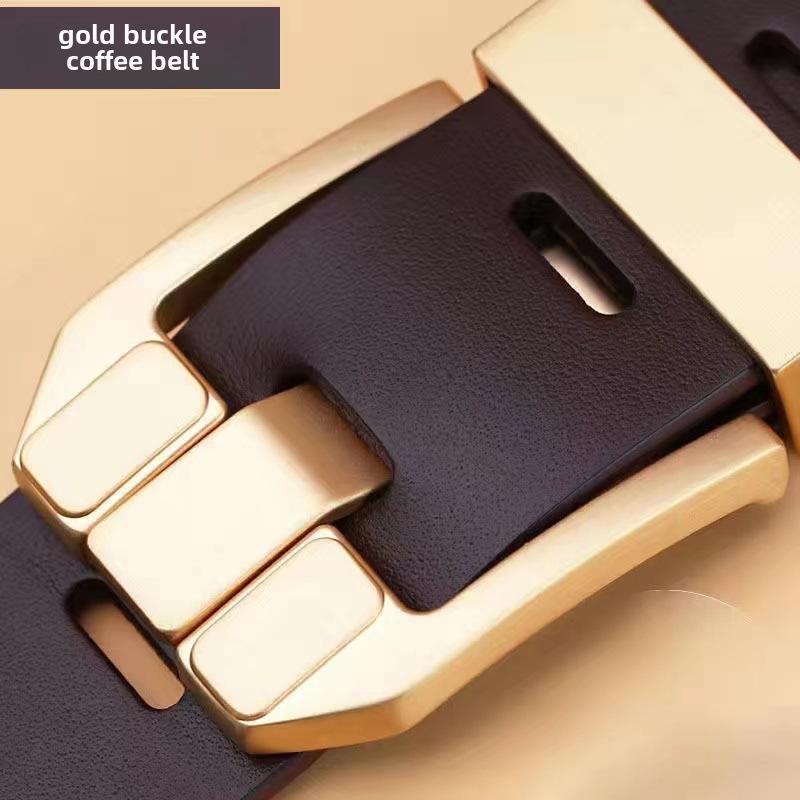 Men's Retro Genuine Leather Pin Buckle Belt for Casual Jeans