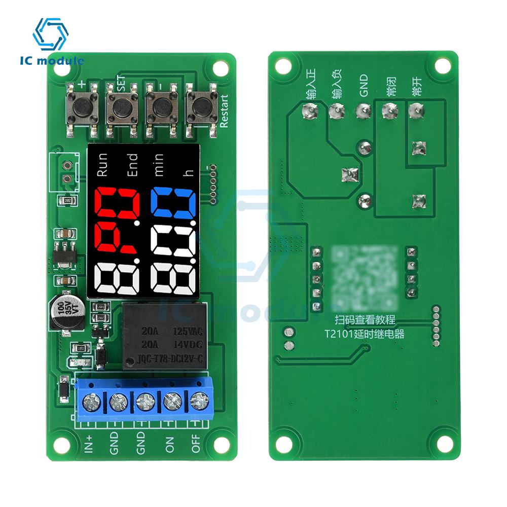 T2101 12V Programmable Timer Controller Dual-Mode Single-Channel Delay Relay Module Direct Output for Electronics