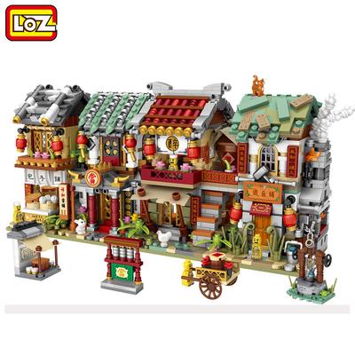 LOZ Bloques Mini Tienda Callejera Estilo Chino Ladrillos de Construcción Bar Tienda de Comida Juguetes de Ensamblaje Para Niños Regalos de Navidad Niñas 1722