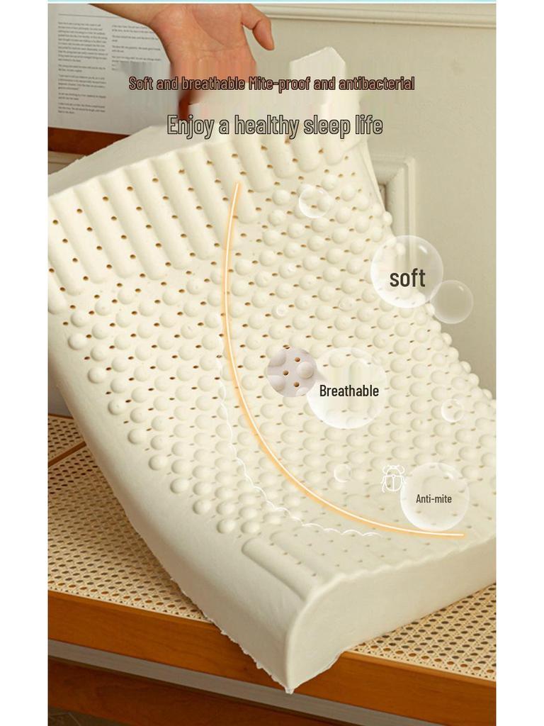 Thailand Natural Latex Neck Support Pillow for Home and Dorm - Massage & Sleep Aid