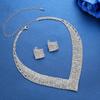 Bridal Elegant Sparkling Rhinestone Luxury Earrings Earrings Necklace Bracelet Set