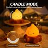 Cute Campfire Night Light Silicone Sleeping Nightlight With Stepless Dimming Rechargeable Beside Lamp For Halloween Decor