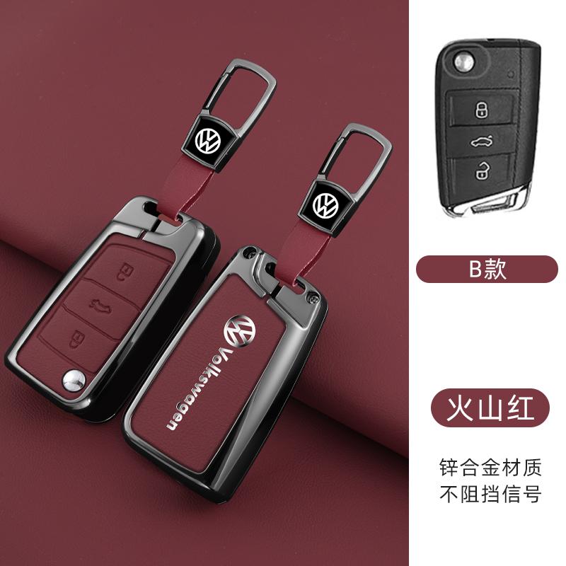 Für VW Leder Auto Fernbedienung Schlüsselhülle Fob Abdeckung Schutzhalter Schale Für VW Volkswagen Golf 7 MK7 Tiguan MK2 T-roc T-cross Zubehör